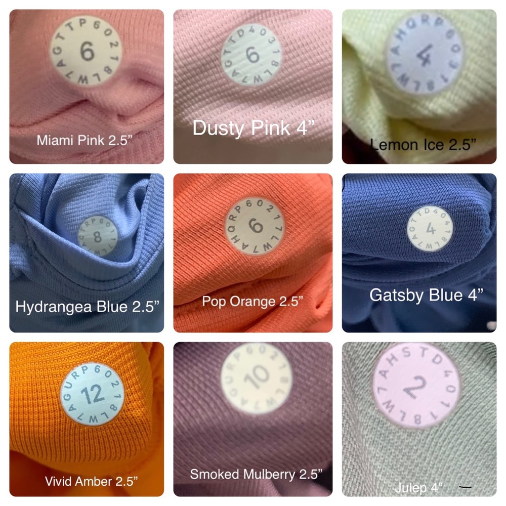 Lululemon Hotty Hot Size Dot Color Codes!!!!
